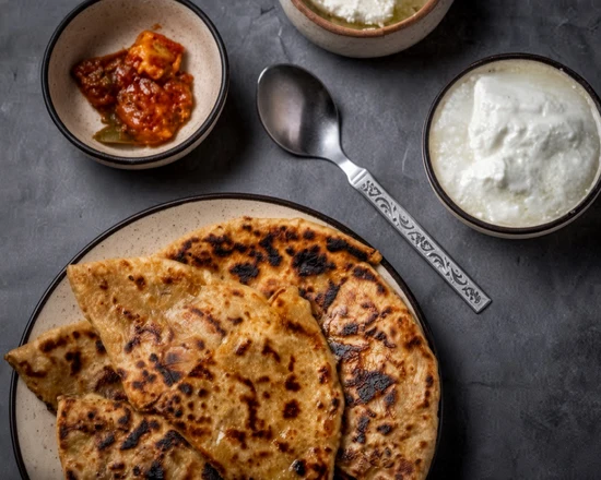 Aloo Parantha with Curd from Pind Di Roti, Punjabi food on Keele Street in Toronto